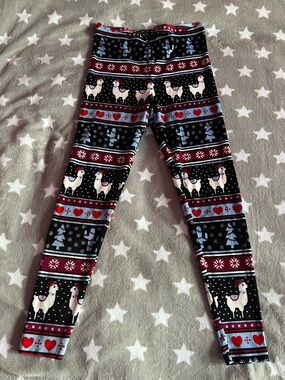 Serra Black Holiday Llama Pattern Girls Leggings